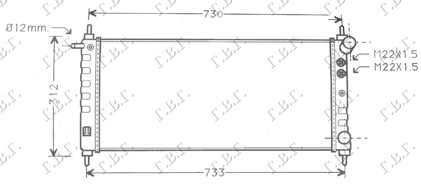 Opel corsa b 96-97 HLAD MOT 97- 1.2-1.4 +A/C (68x27.5)DESNO