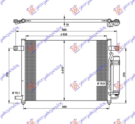 Daewoo - chevrolet kalos sdn-l/b 02-05 HLADNJAK KLIME 1.2i-8V/16V (54x41.5x1.6)