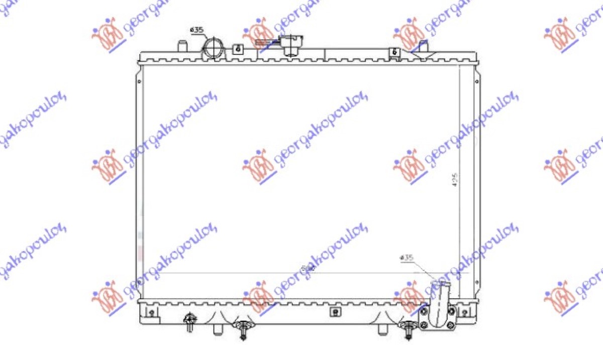 Mitsubishi p/u l200 1997-1999 (k7t/k6t/k5t) HLADNJAK MOTORA 2.5 DIZEL (AUTOMATSKI) (425x600) (KOYO)