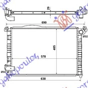 Mini cooper/one (r50/r53) 02-06 HLADNJAK MOTORA 1.4-1.6CC +A/C (57.8x40)