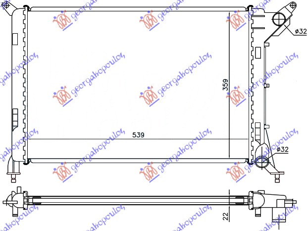 Mini cooper/one 02-06 HLADNJAK MOTORA 1.4/1.6i16V (-AC) (54x36)