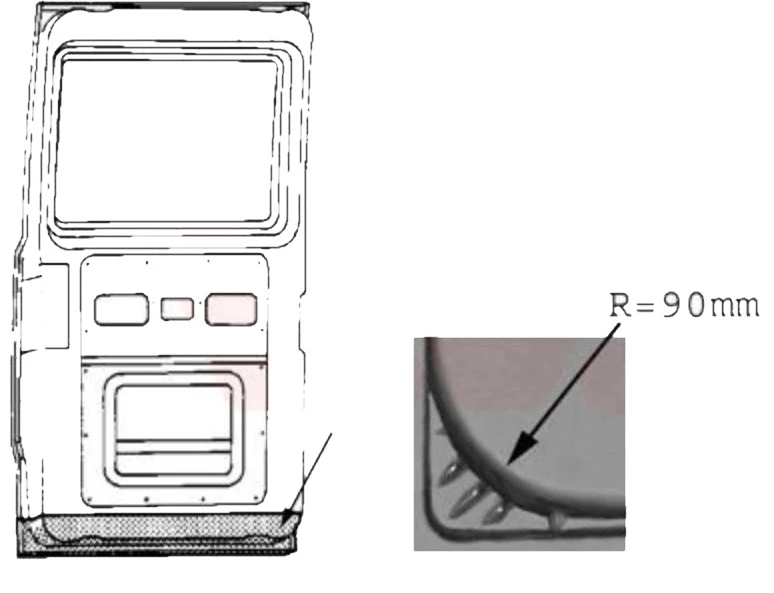 Mercedes 207/307 77-95 ZADNJA VRATA DONJI DEO