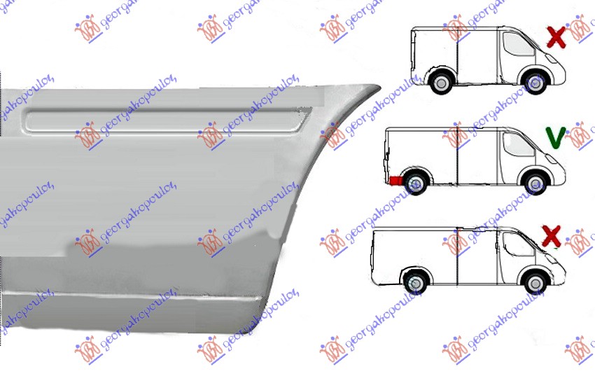 Mercedes sprinter 208-416 (w901-905) 95-06 KRAJ ZADNJEG BLATOBRANA (ZADNJI DEO) (1950mm)