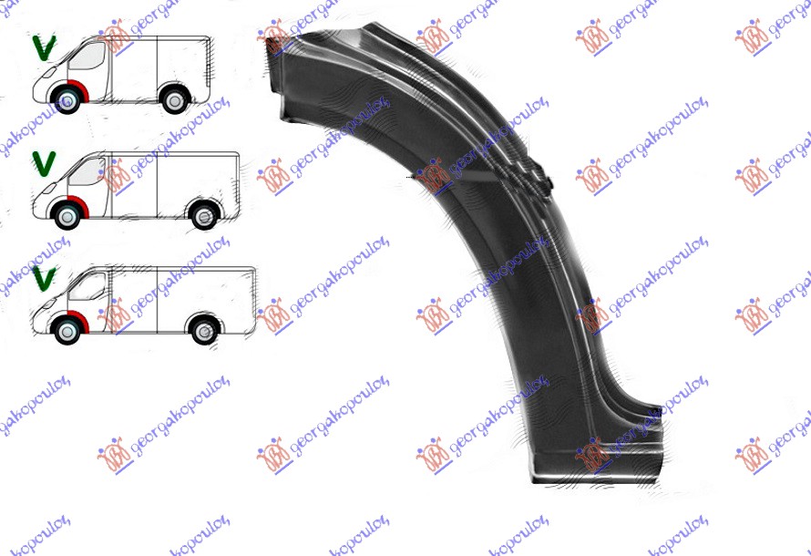 Mercedes sprinter 208-416 (w901-905) 95-06 ZADNJI DEO BLATOBRANA