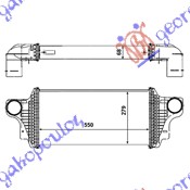 Mercedes ml (w164) 05-11 HLADNJAK INTERKULERA 4.0 (420-450 CDi) DIZEL (550x280x64)