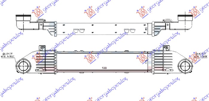 Mercedes s class (w220) 98-05 HLADNJAK INTERKULERA 3.2 CDi DIZEL (530x115x65)