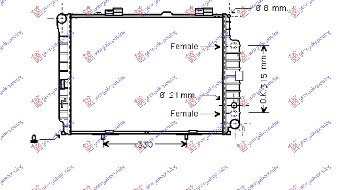 Mercedes e class 1996-1999 (w210) HLADNJAK MOTORA 3.0 DIZEL (AUTO) (640x489) (NRF)