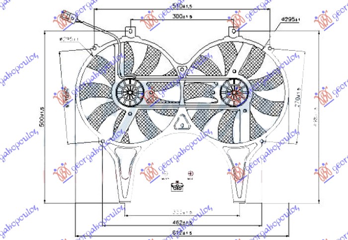 Mercedes e class (w210) 96-99 VENTILAT.KLIME KOMPL.BENZ/DIZ(DUPLI)2PIN