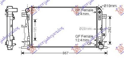 Mercedes sprinter 210-519 2013-2018 (w906) HLADNJAK MOTORA 2.2/3.0 Cdi/3.5i 24V (AUTO) (-AC) (67.7x41) (KOYO)