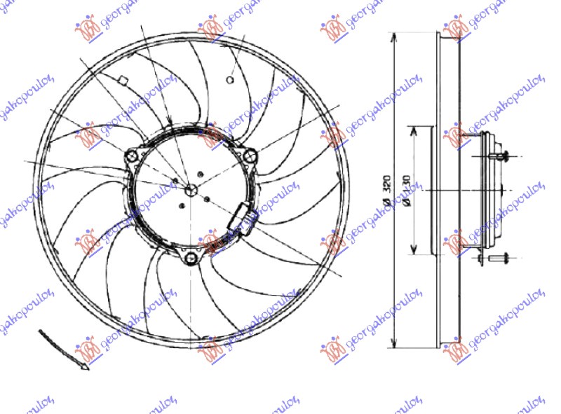 Mercedes sprinter (208/408) 06-13 VENTILATOR KLIME KOMPLET (2.0/2.1/2.5/3.0TDi)