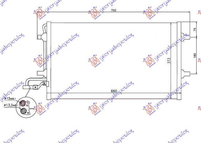 Volvo s40 03-07 HLADNJAK KLIME BENZIN/DIZEL (59x38) 15mm