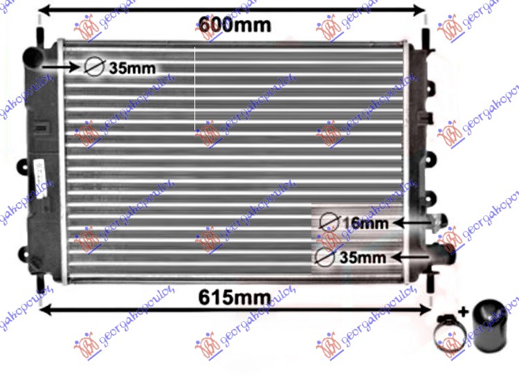 Ford escort 93-95 HLAD 1.4-1.6-1.816V-1.8D+/-A/C(52.5x36.5