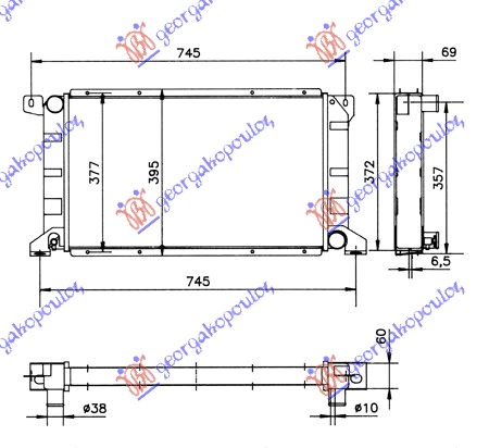 Ford transit 92-95 HLADNJAK MOTORA 2.5 TD (60x33.5)