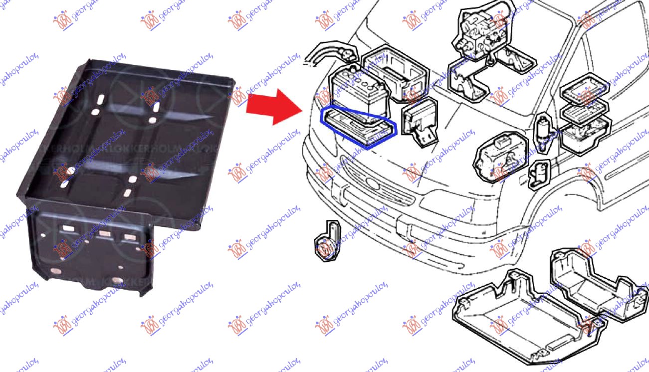 Ford transit 92-95 NOSAC AKUMULATORA (BENZIN)