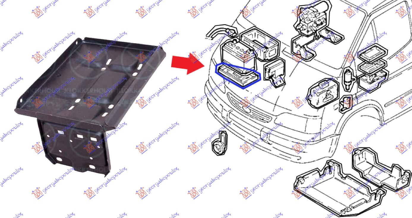 Ford transit 92-95 NOSAC AKUMULATORA (DIZEL)