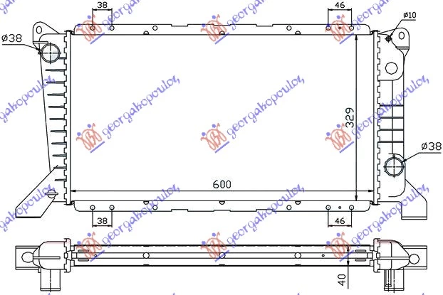 Ford transit 95-00 HLADNJAK MOTORA 2.5 D - A/C (60x33)