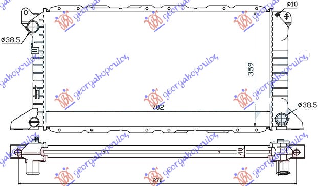 Ford transit 95-00 HLADNJAK MOTORA 2.5D/2.5TD (+AC) (70.2x36)