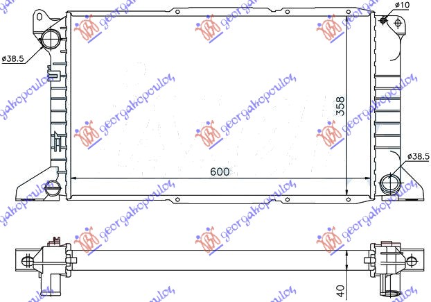 Ford transit 95-00 HLADNJAK MOTORA 2.5 TD -A/C (60x36)