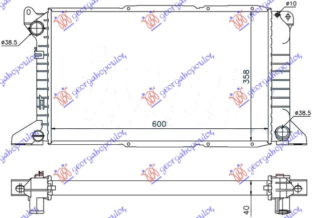 Ford transit 1995-2000 (e) HLADNJAK MOTORA 2.5 TD (-AC) (60x36) (NRF)