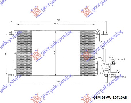 Ford transit 95-00 HLADNJAK KLIME BENZIN-DIZEL (65x36.5)