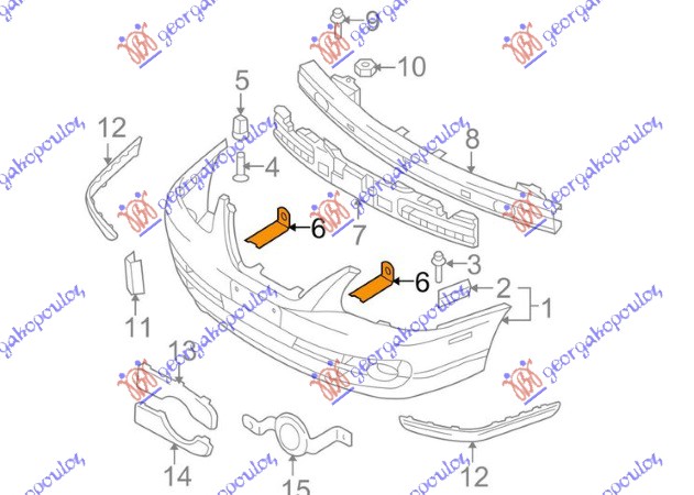 Hyundai elantra 04-07 NOSAC PREDNJEG BRANIKA BOCNI (O)