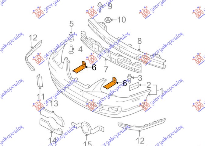 Hyundai elantra 04-07 NOSAC PREDNJEG BRANIKA (O)