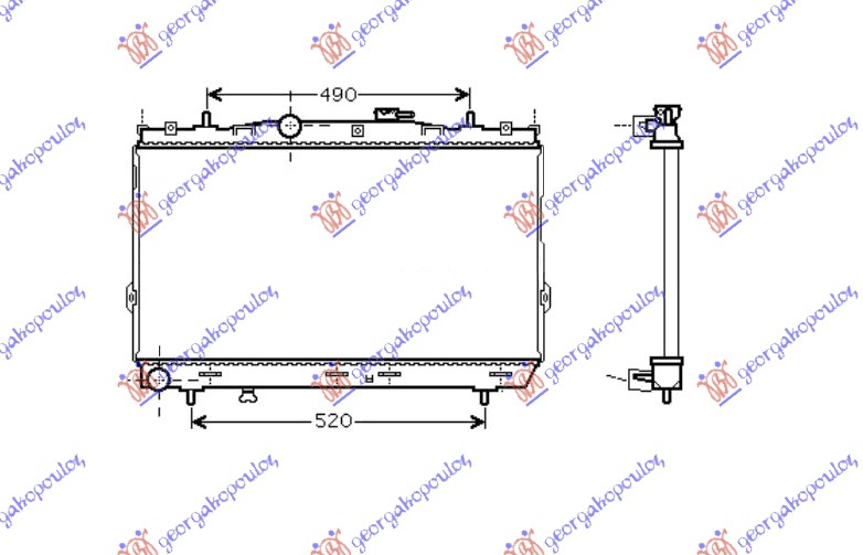 Hyundai elantra 2004-2007 (hd) HLADNJAK MOTORA 1.6/2.0i16V (37.5x67x1.9) (NISSENS)