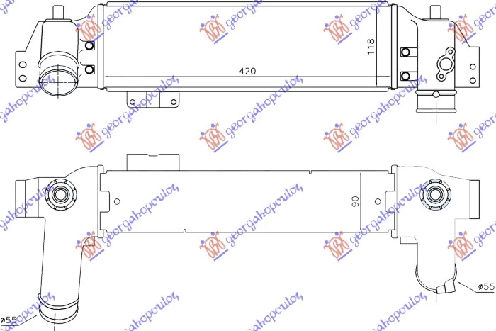 Kia sorento 02-09 HLADNJAK INTERKULERA 2.5 CRDi (420x120x90) 06-