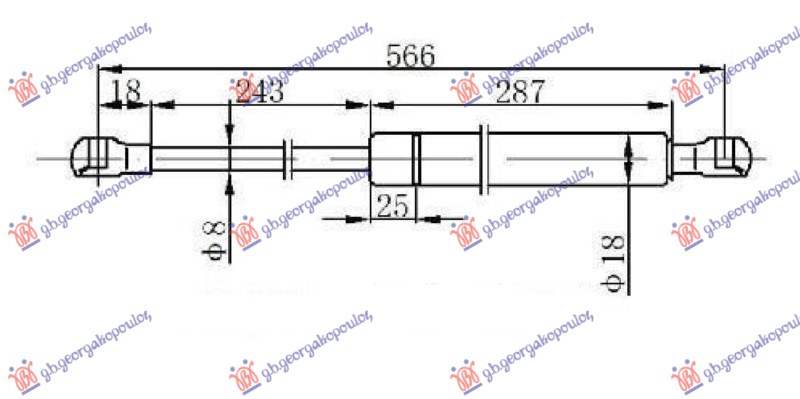 Kia sorento 02-09 AMORTIZER HAUBE (565L-290N)