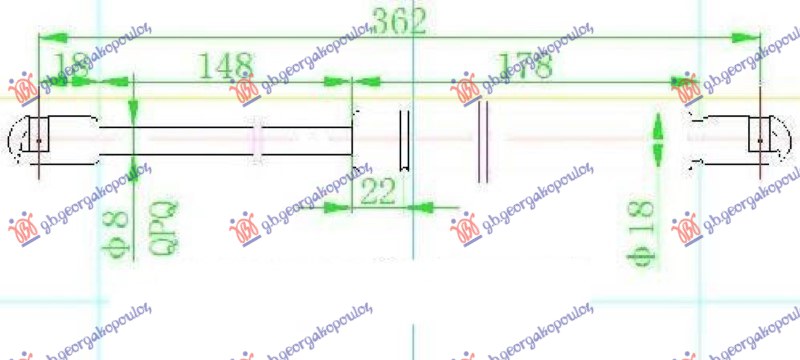 Kia sorento 02-09 AMORTIZER GEPEK STAKLA (362L-100N)