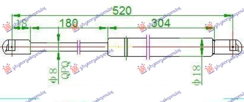 Nissan primera (p11) 96-99 AMORTIZER GEPEK VRATA (L/B) (520L-665N)