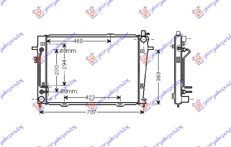 Hyundai tucson 04-10 HLADNJAK MOTORA 2.0 CRDi (AUTO) (64x45.5x18)