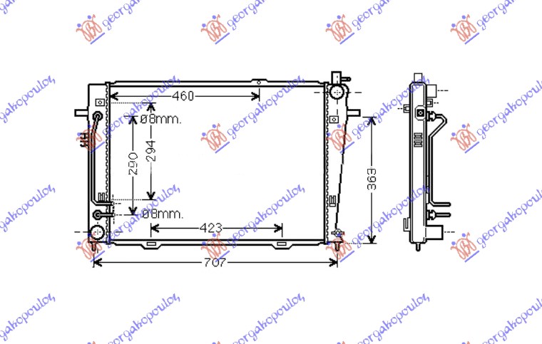 Kia sportage 2004-2008 (je/km) HLADNJAK MOTORA 2.0 CRDi (AUTO) (64x45.5x18) (NRF)