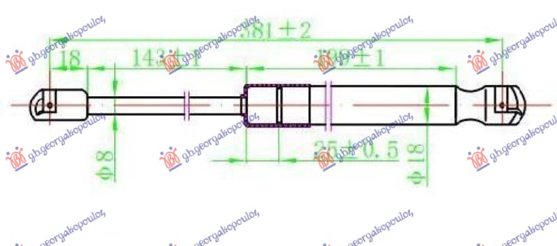 Hyundai tucson 04-10 AMORTIZER GEPEK STAKLA (385L-140N)