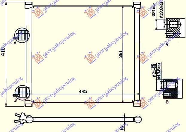 Ford ka 97-08 HLADNJAK KLIME BENZIN (40x38)