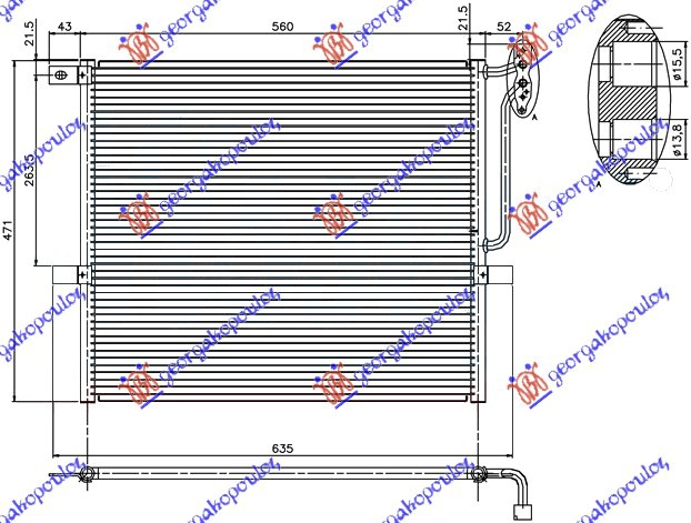 Bmw x3 (e83) 07-11 HLAD KLIME 2.0-2.5-3.0 BENZ (52.5x47.2)