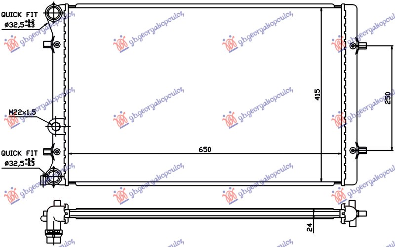 Vw golf iv 1998-2004 (1j1/1j5) HLADNJAK KLIME BENZIN 1.9 TDI (540x360) (NISSENS)