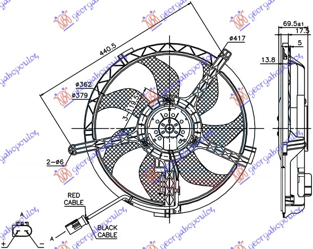 Mini cooper/one (r56) 06-11 VENTILATOR KOMPLET (2 PIN)