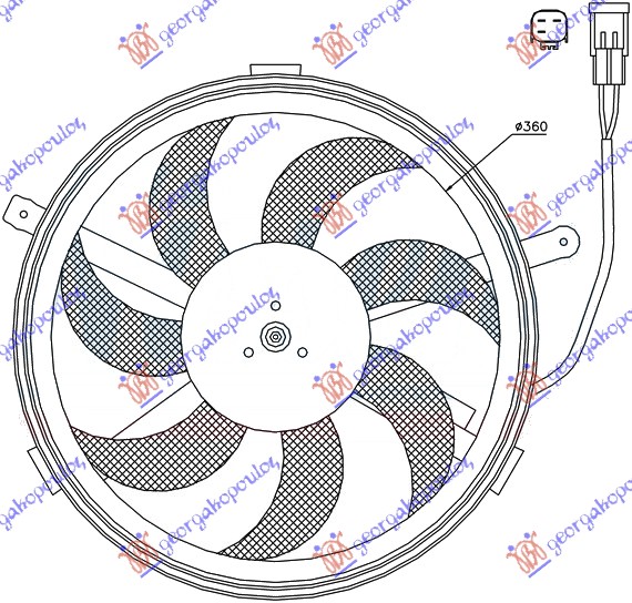 Mini cooper/one (r56) 06-11 VENTILATOR KOMPLET (S) (3 PIN)