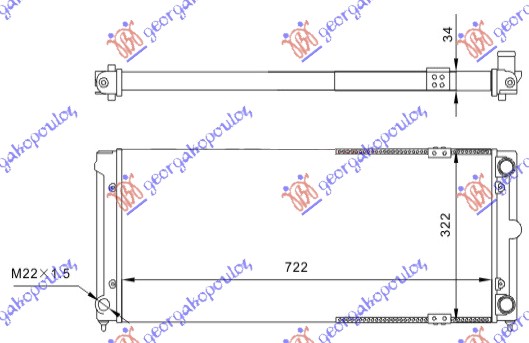 Vw passat 89-93 HLADNJAK MOTORA 1.6-1.8 +A/C (72x32)