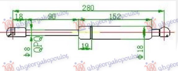 Audi 80 91-94 AMORTIZER GEPEK VRATA (630N)