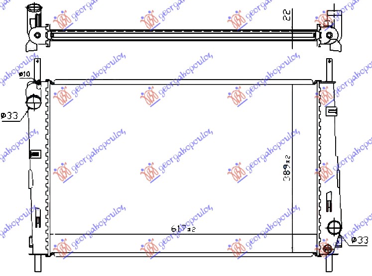 Ford mondeo 00-07 HLADNJAK MOTORA 1.8/2.0 BENZIN (MAN/AUTO) (+AC) (62x40.5)