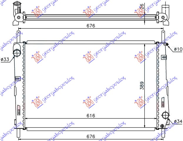 Ford mondeo 00-07 HLADNJAK MOTORA 2.5i 24V BENZIN (+AC) (62x39.5)