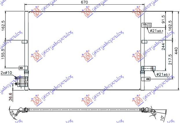 Ford mondeo 00-07 HLAD KLIME SVI MODELI BEN-DIZ(63x44x1.6)