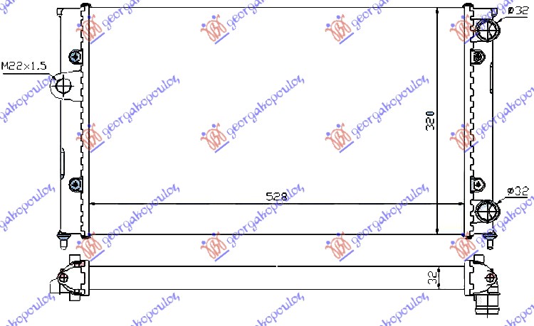 Vw golf iii 92-98 HLADNJAK MOTORA  1.8i8V (52.5x32)