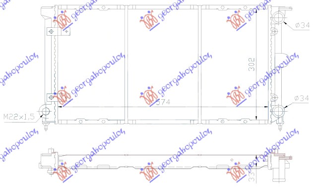 Vw caddy 79-95 HLAD MOT1.5-1.6-1.8BEN/1.6DIZ(57x32x34