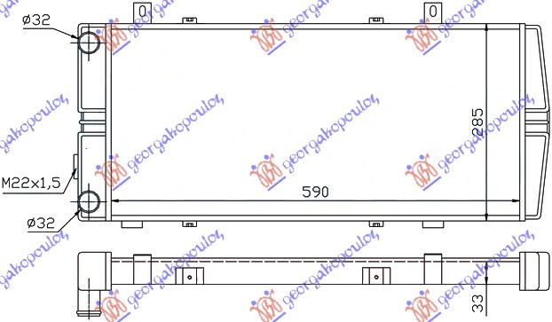 Vw caddy pick-up 96-04 HLADNJAK MOTORA 1.6 (59x28)