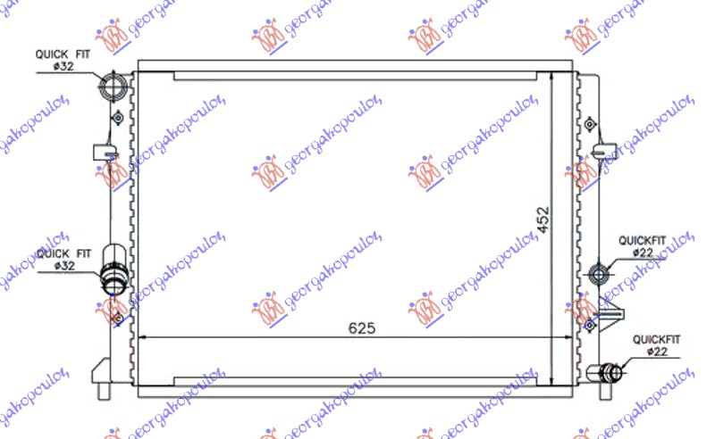 Vw golf vi 08-13 HLADNJAK MOTORA 1.2 TSI (62.5x45.2x34)