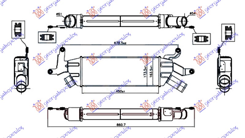 Citroen c-crosser 07-12 HLAD. INTERC. 2.2 D-ID DIZ (450x164x64)