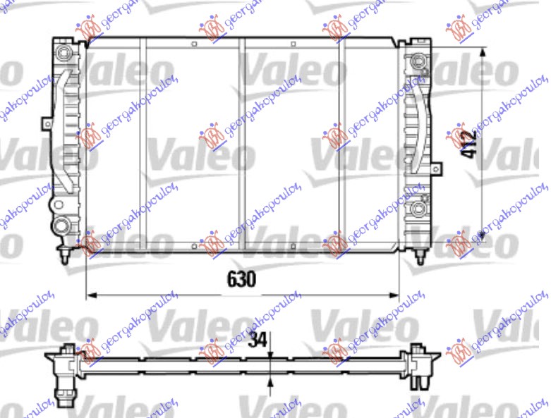 Vw passat 2000-2005 (3b3/3b6) HLADNJAK MOTORA BENZIN / 1.9 TDi DIZEL (AUTO) (+/-AC) (63x41) (VALEO)